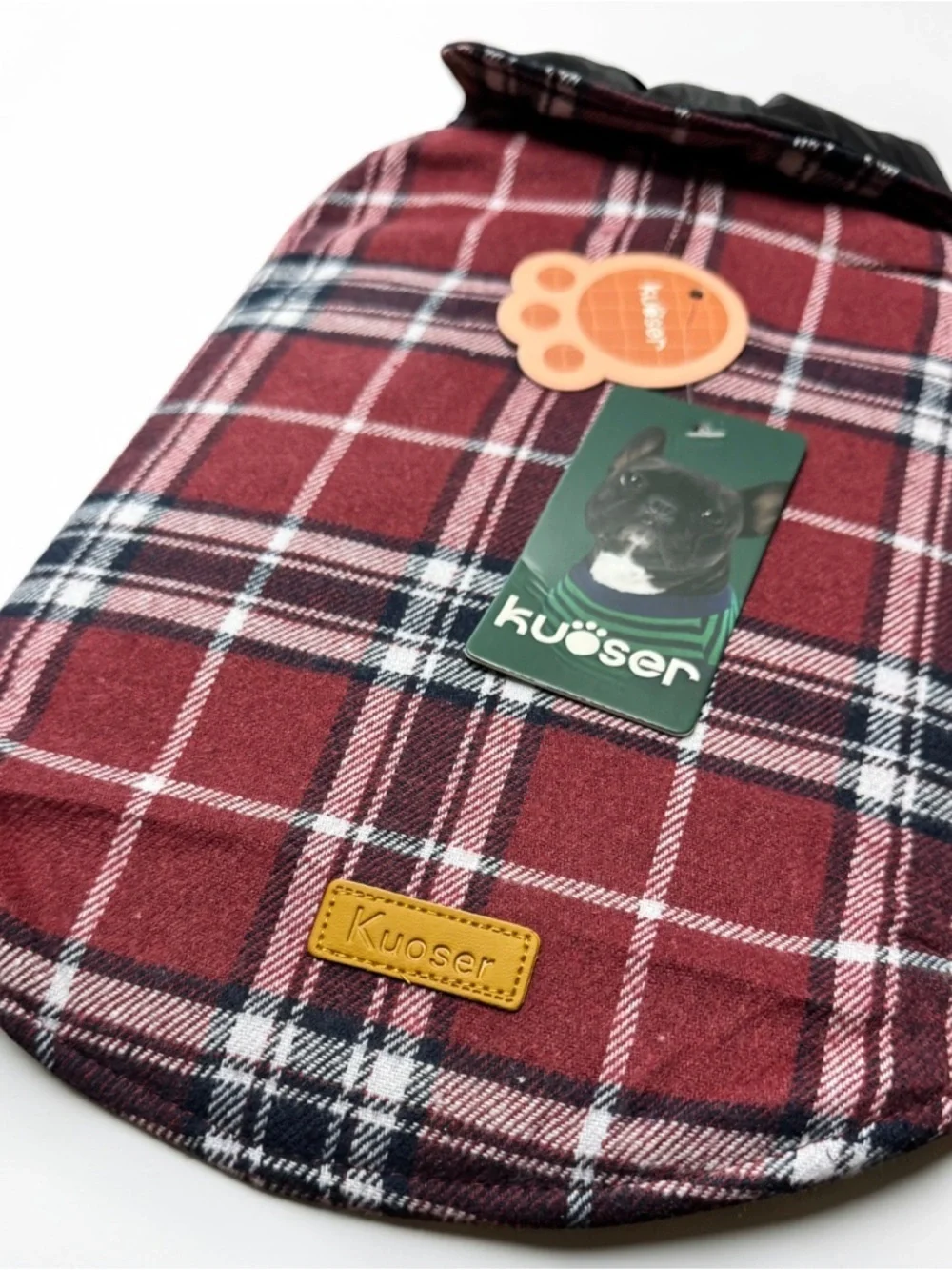 Kuoser Dog Coat Small Waterproof Reversible Jacket Plaid Winter Warm Puppy NWT